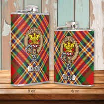 Clan MacGill Crest over Tartan Flask