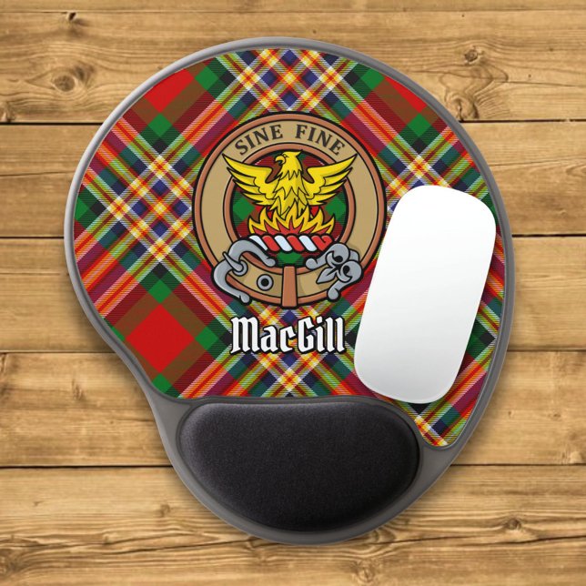 Clan MacGill Crest over Tartan Gel Mouse Pad (Creator Uploaded)