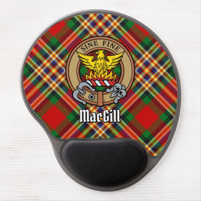 Clan MacGill Crest over Tartan Gel Mouse Pad (Front)