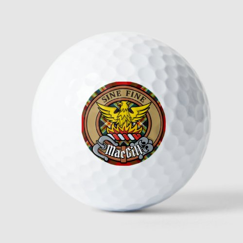 Clan MacGill Crest over Tartan Golf Balls