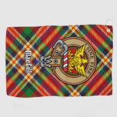 Clan MacGill Crest over Tartan Golf Towel (Horizontal)