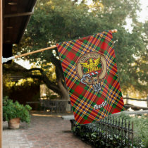 Clan MacGill Crest over Tartan House Flag