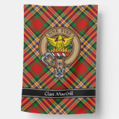 Clan MacGill Crest over Tartan House Flag (Front)
