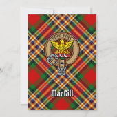 Clan MacGill Crest over Tartan Invitation (Back)