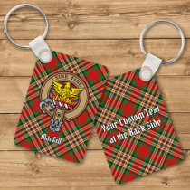 Clan MacGill Crest over Tartan Keychain