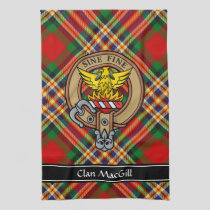 Clan MacGill Crest over Tartan Kitchen Towel