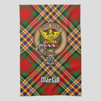 Clan MacGill Crest over Tartan Kitchen Towel
