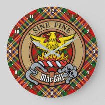 Clan MacGill Crest over Tartan Large Clock