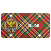 Clan MacGill Crest over Tartan License Plate (Front)