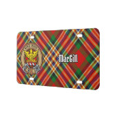 Clan MacGill Crest over Tartan License Plate (Left)