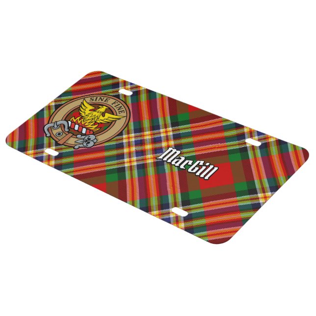 Clan MacGill Crest over Tartan License Plate (Side)