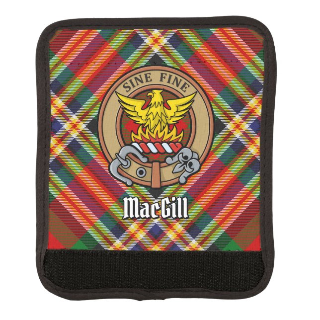 Clan MacGill Crest over Tartan Luggage Handle Wrap (Front)