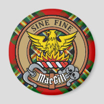 Clan MacGill Crest over Tartan Magnet