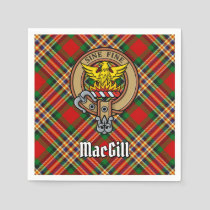 Clan MacGill Crest over Tartan Napkins