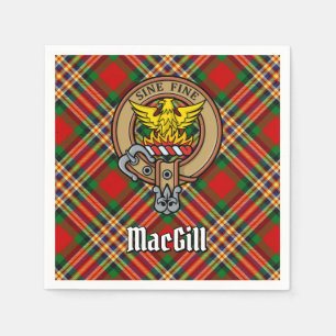 Clan MacGill Crest over Tartan Napkins