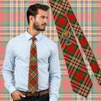 Clan MacGill Crest over Tartan Neck Tie