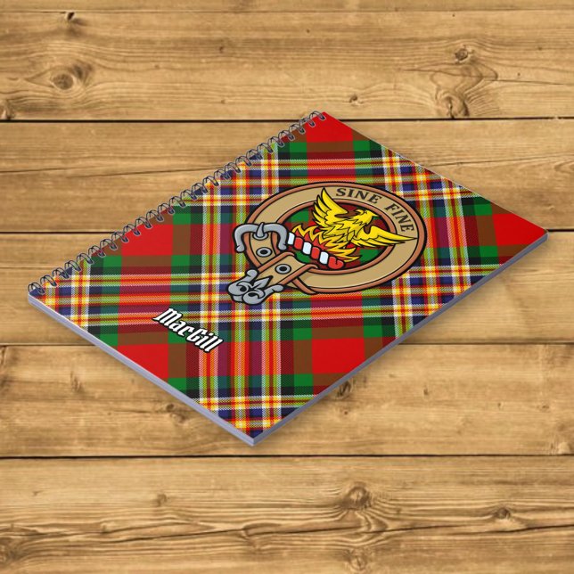 Clan MacGill Crest over Tartan Notebook (Creator Uploaded)