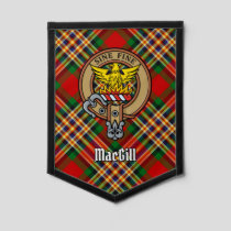 Clan MacGill Crest over Tartan Pennant