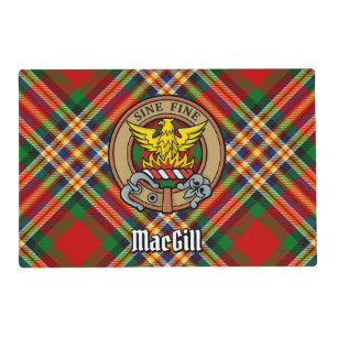Clan MacGill Crest over Tartan Placemat