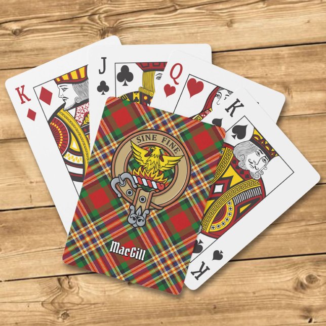 Clan MacGill Crest over Tartan Playing Cards (Creator Uploaded)