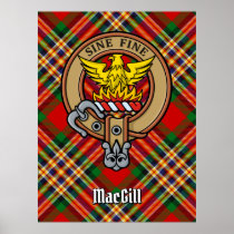 Clan MacGill Crest over Tartan Poster