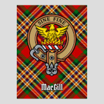 Clan MacGill Crest over Tartan Poster