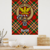 Clan MacGill Crest over Tartan Poster (Kitchen)