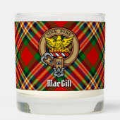Clan MacGill Crest over Tartan Scented Candle (Front)