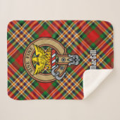 Clan MacGill Crest over Tartan Sherpa Blanket (Front (Horizontal))