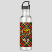 Clan MacGill Crest over Tartan Stainless Steel Water Bottle