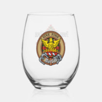 Clan MacGill Crest over Tartan Stemless Wine Glass