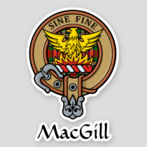 Clan MacGill Crest over Tartan Sticker