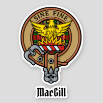Clan MacGill Crest over Tartan Sticker