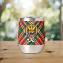Clan MacGill Crest over Tartan Thermal Wine Tumbler