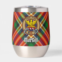 Clan MacGill Crest over Tartan Thermal Wine Tumbler