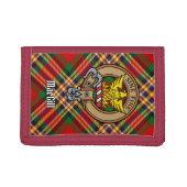 Clan MacGill Crest over Tartan Trifold Wallet (Front)