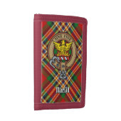 Clan MacGill Crest over Tartan Trifold Wallet (Side)
