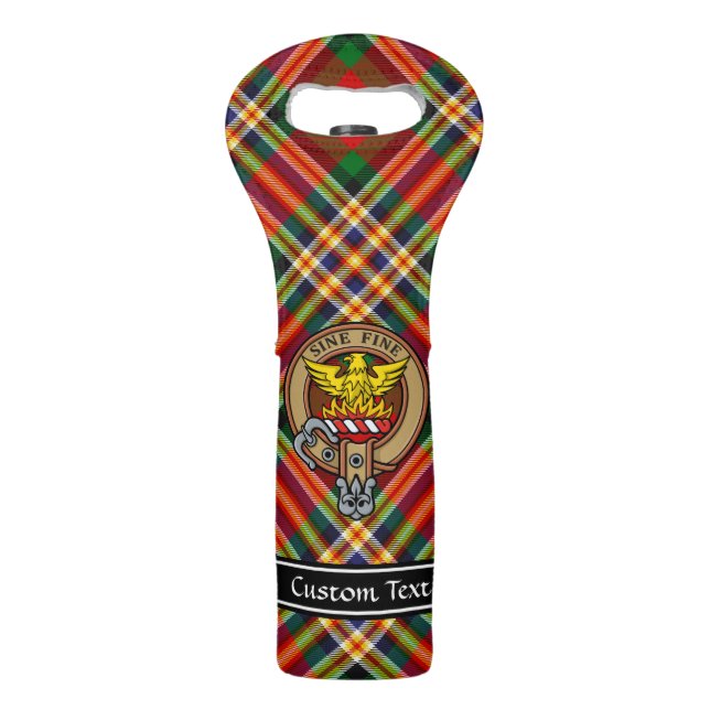 Clan MacGill Crest over Tartan Wine Bag (Front)