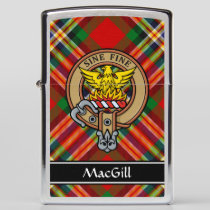 Clan MacGill Crest over Tartan Zippo Lighter