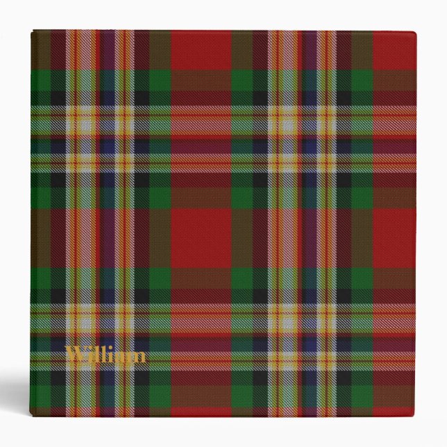 Clan MacGill Custom Tartan Plaid Binder (Front)