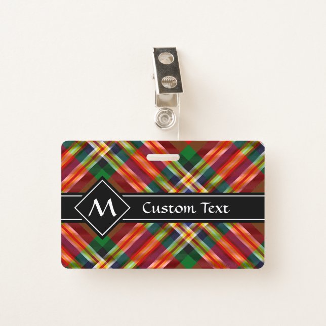 Clan MacGill Tartan Badge (Front with Clip)