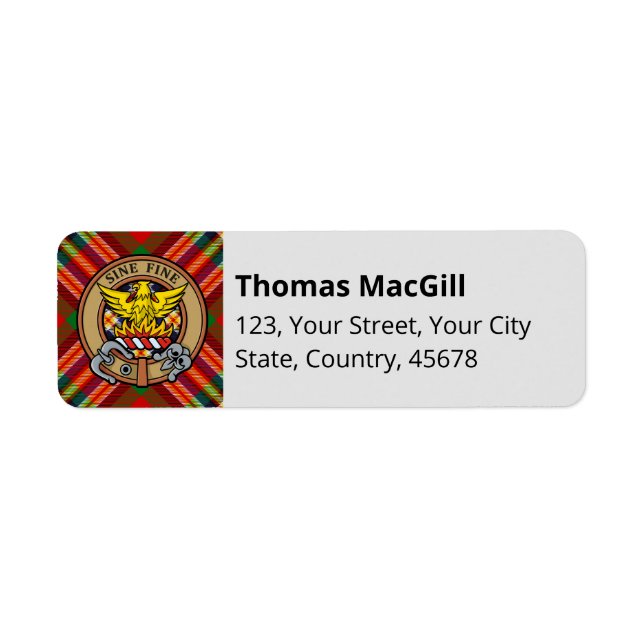 Clan MacGill Tartan Label (Front)