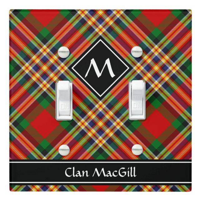 Clan MacGill Tartan Light Switch Cover (In Situ)