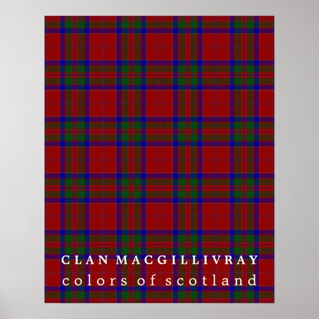Clan MacGillivray Colors of Scotland Tartan Poster (Front)