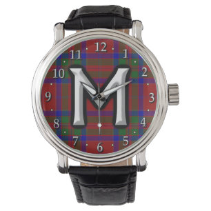 Clan MacGillivray Letter M Monogram Tartan Watch
