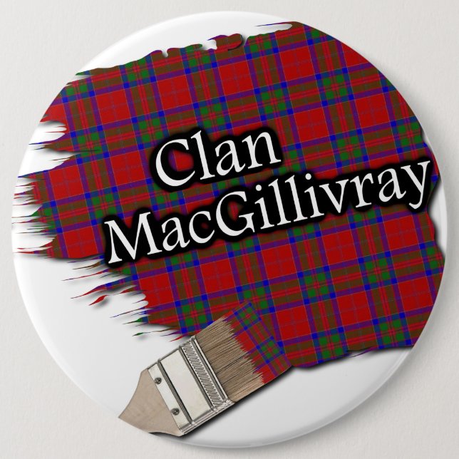 Clan MacGillivray Tartan Paint Brush Button (Front)