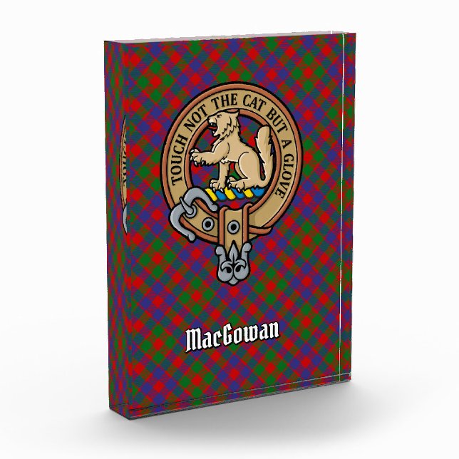 Clan MacGowan Crest over Tartan Acrylic Award (Left)