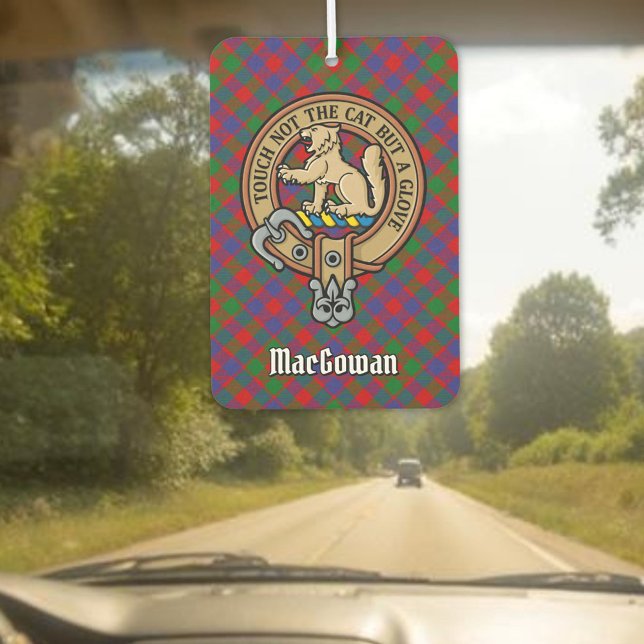 Clan MacGowan Crest over Tartan Air Freshener (Creator Uploaded)