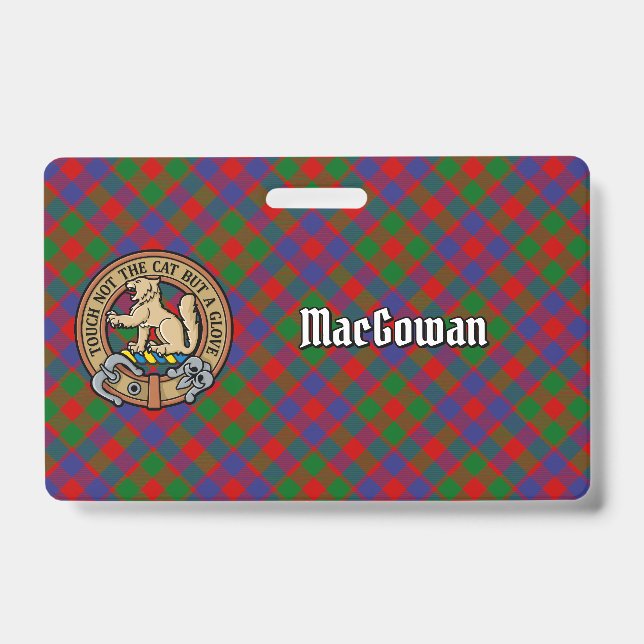 Clan MacGowan Crest over Tartan Badge (Front)