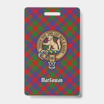 Clan MacGowan Crest over Tartan Badge